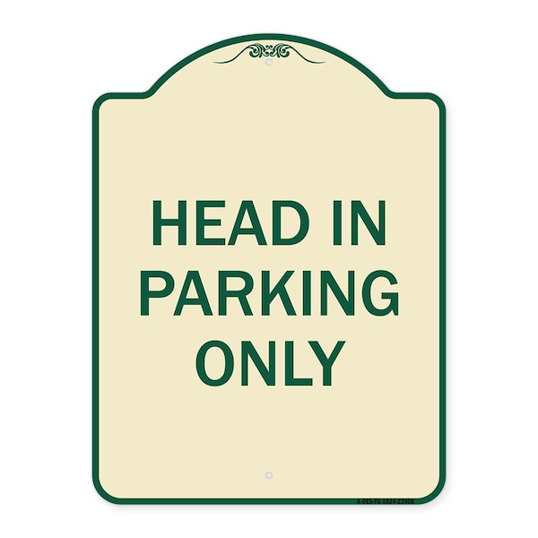 Signmission Head in Parking Only Heavy-Gauge Aluminum Architectural Sign, 24" x 18", TG-1824-23908 A-DES-TG-1824-23908 - main